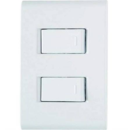 Conjunto 4x2 2 Interruptores Simples Liz 10A 250V Branco Tramontina