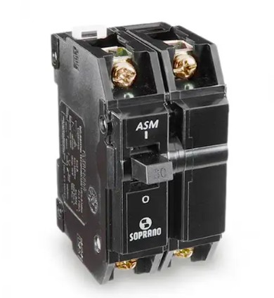 Disjuntor Bifásico 30A 220V 5kA ASM NEMA Soprano