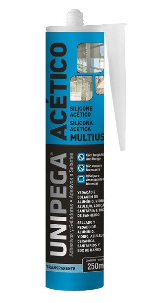 Silicone Acético Multiuso 250ml - Unipega