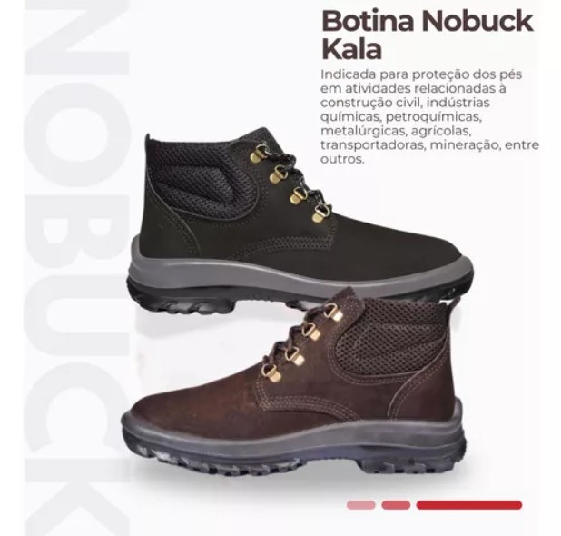 Botina Amarrar Couro Nobuck Cafe Kala
