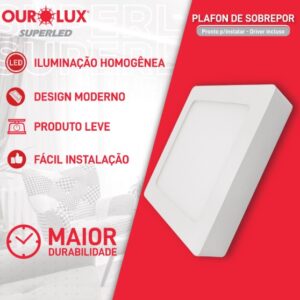 Painel Plafon Superled 6500K BIV Sobrepor Quadrado - Imagem 1
