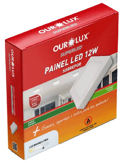 Painel Plafon Superled 6500K BIV Sobrepor Quadrado