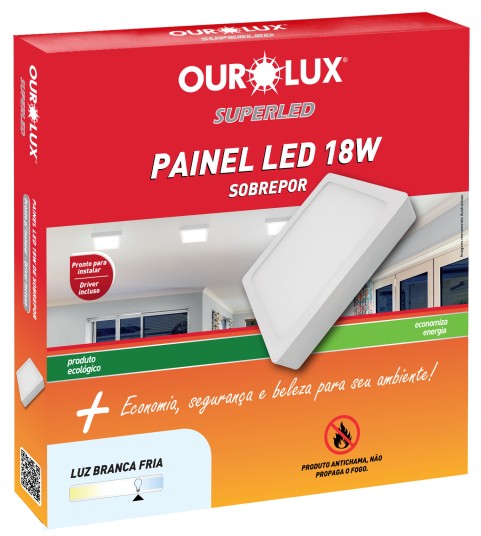 Painel Plafon Superled 6500K BIV Sobrepor Quadrado