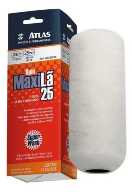 Rolo de Lã Natural Maxilã 23CM - ATLAS