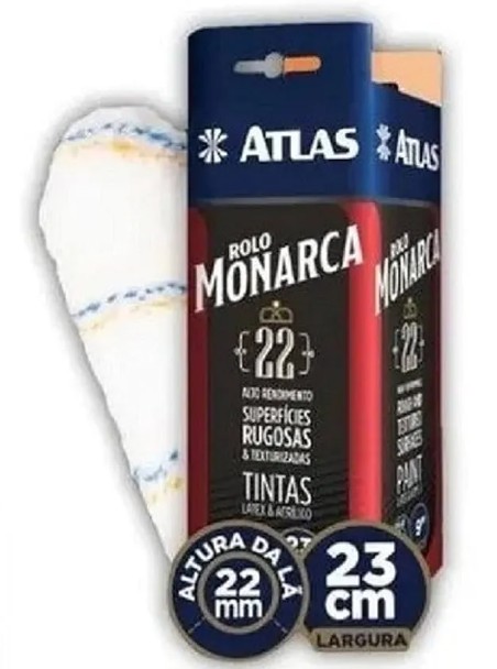 Rolo de Lã Sintética Microfibra 22mm Monarca Atlas