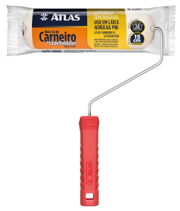 ROLO LÃ MISTA PARA PINTURA 15CM COM CABO AT228/15 ATLAS