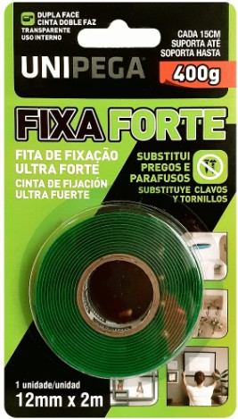 Fita Dupla Face Transparente Fixa Forte 2 metros