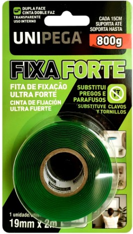 Fita Dupla Face Transparente Fixa Forte 2 metros