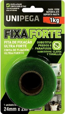 Fita Dupla Face Transparente Fixa Forte 2 metros