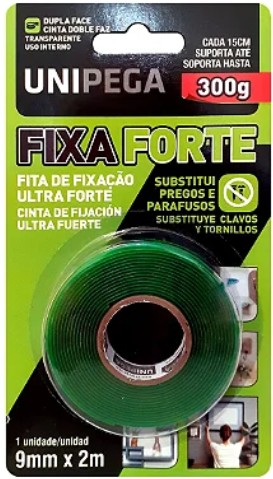 Fita Dupla Face Transparente Fixa Forte 2 metros