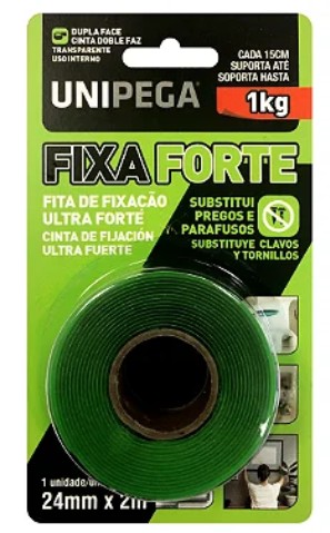 Fita Dupla Face Transparente Fixa Forte 2 metros