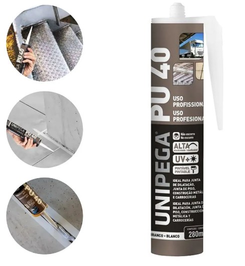 Selante PU40 Adesivo Poliuretano Branco 400g Unipega